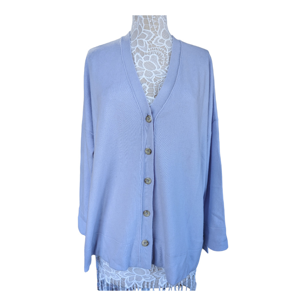 J. Jill 100% Cashmere Lilac Button Cardigan L Petite